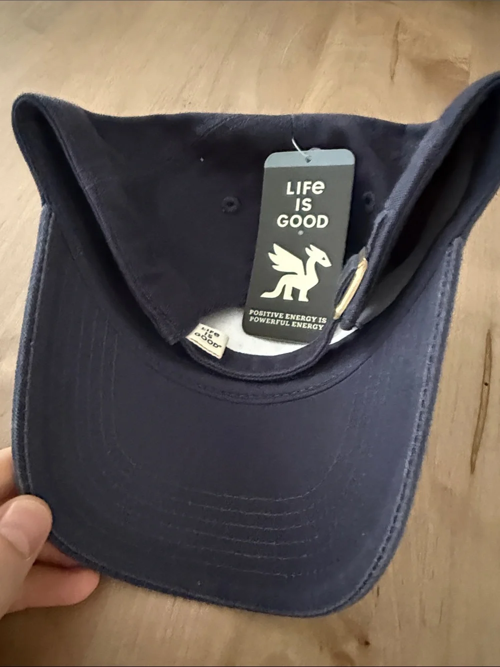 Life Is Good Navy Cap with Pastel Peace Logo